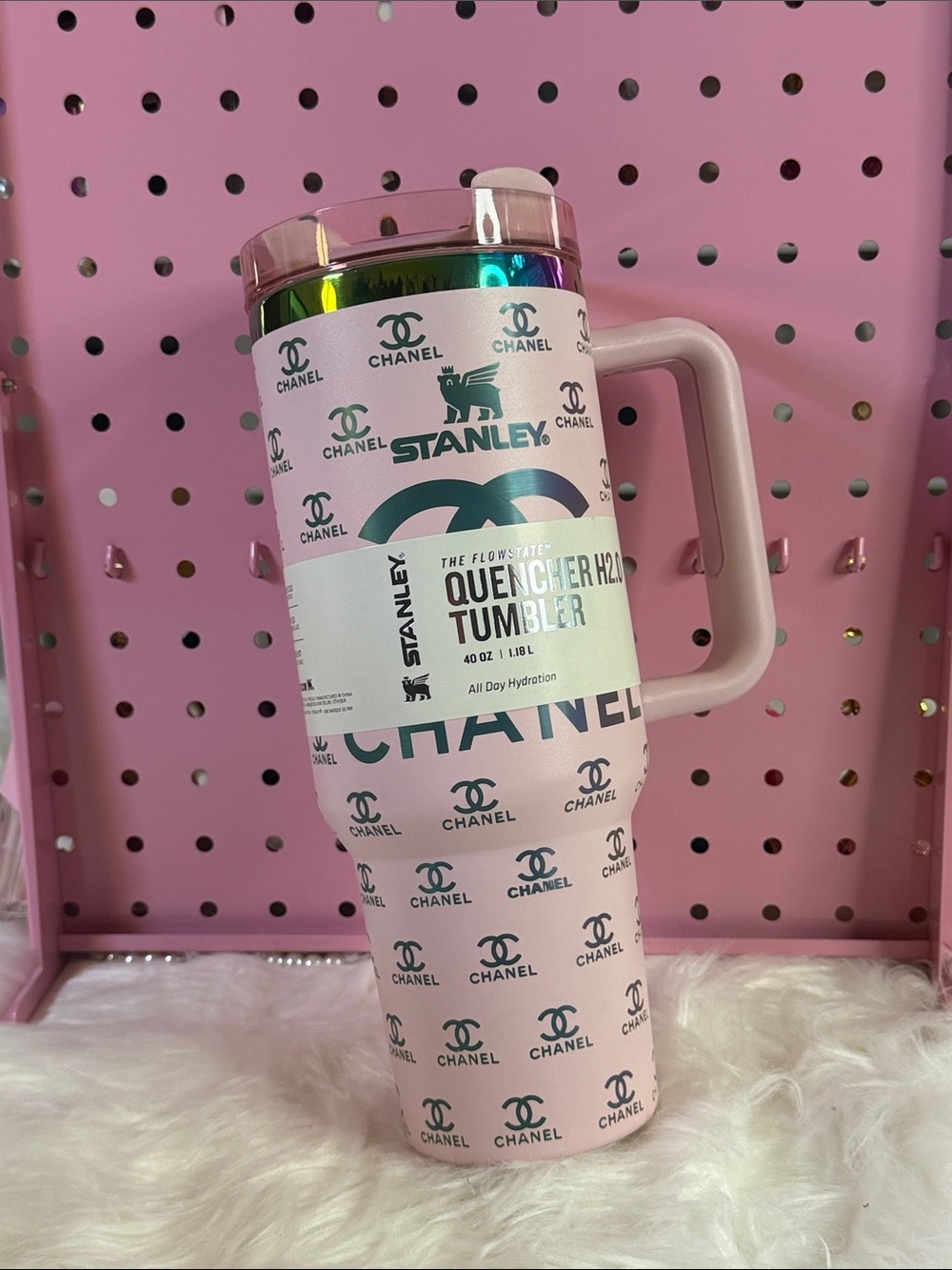 CUSTOM STANLEY CUP 40oz LIGHT PINK